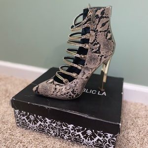 Faux snake skin boots